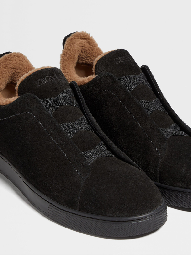ZEGNA BLACK SUEDE TRIPLE STITCH™ SNEAKERS outlook