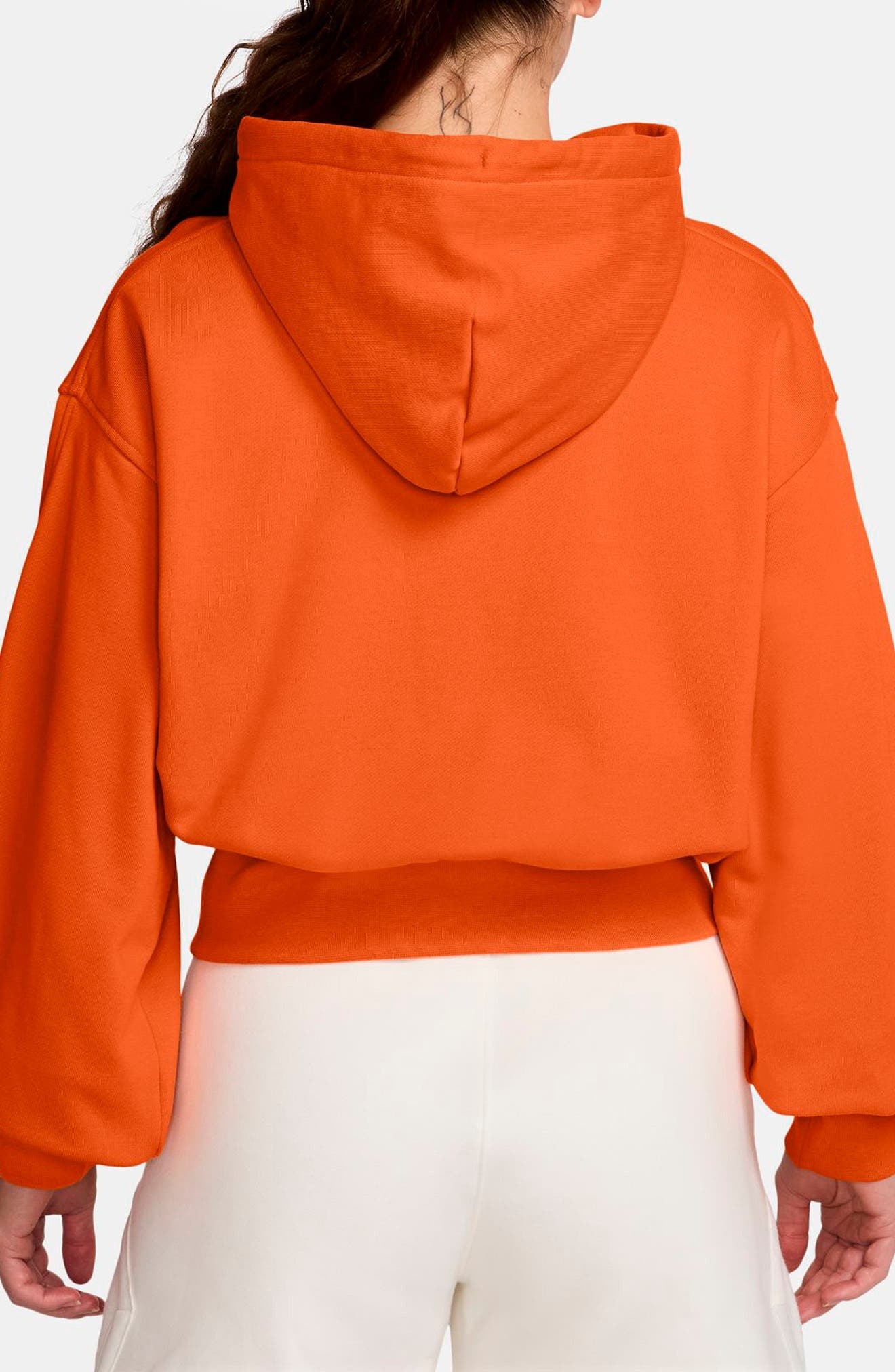 Jordan Flight Fleece Crop Hoodie in Starfish/Campfire Orange at Nordstrom - 2