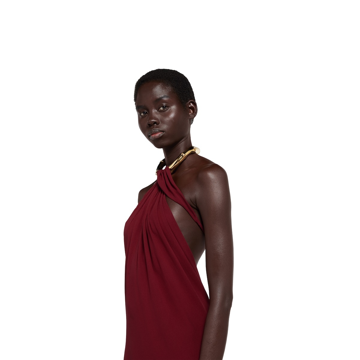 Silk crêpe sablé mid-length dress - 5