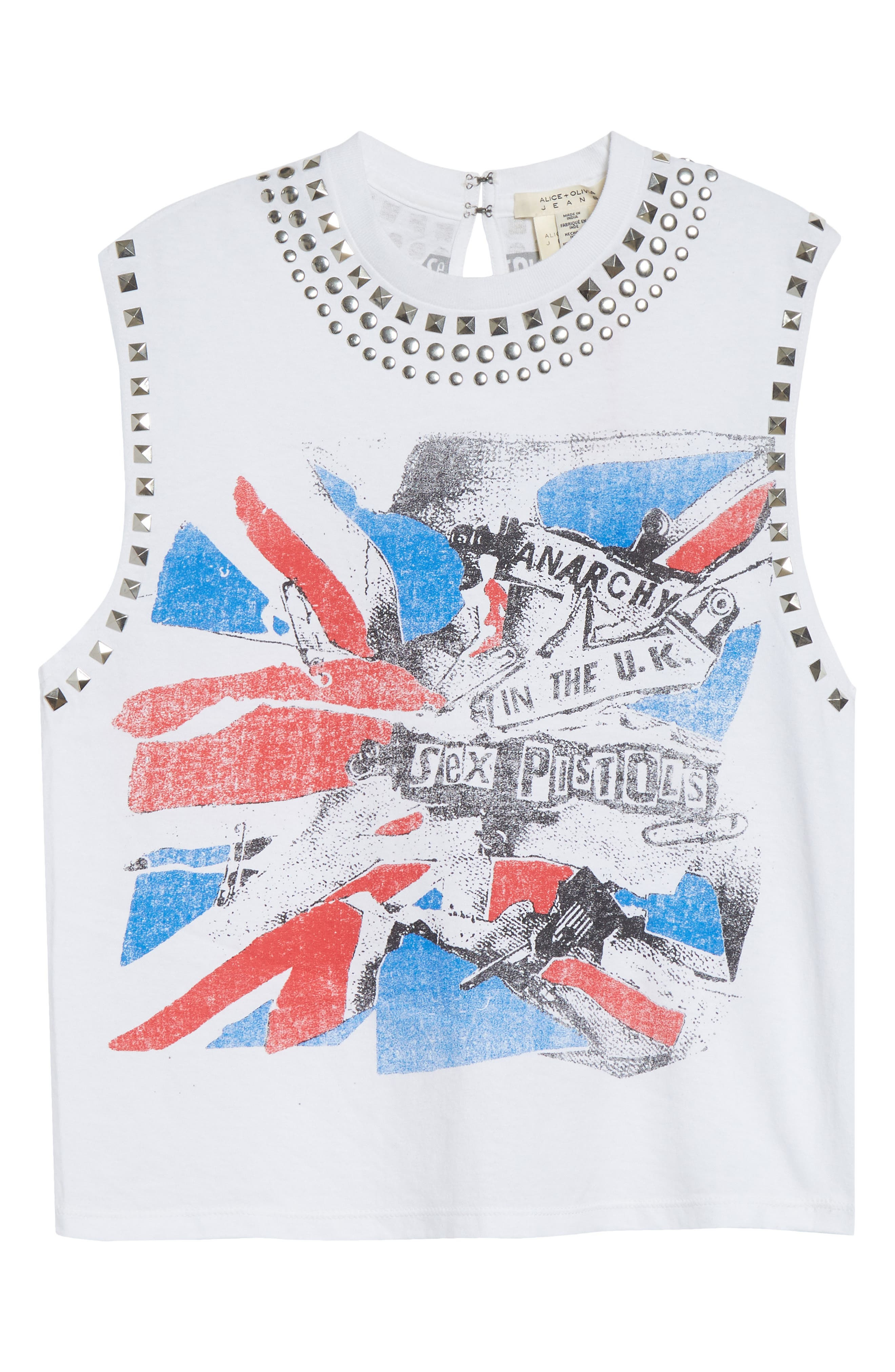 Alice + Olivia Micah Embellished Muscle Tank in Sex Pistols at Nordstrom - 5