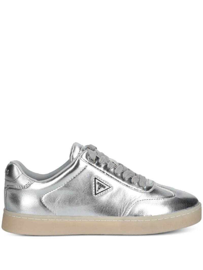 Jazlie metallic-effect leather low-top sneakers 1