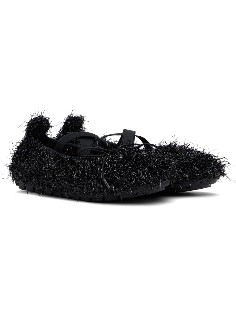 Black Tinsel Grip Ballerina Flats 4