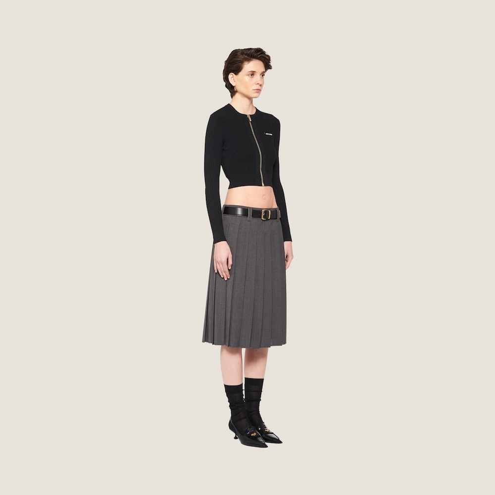 Viscose crew-neck cardigan - 5