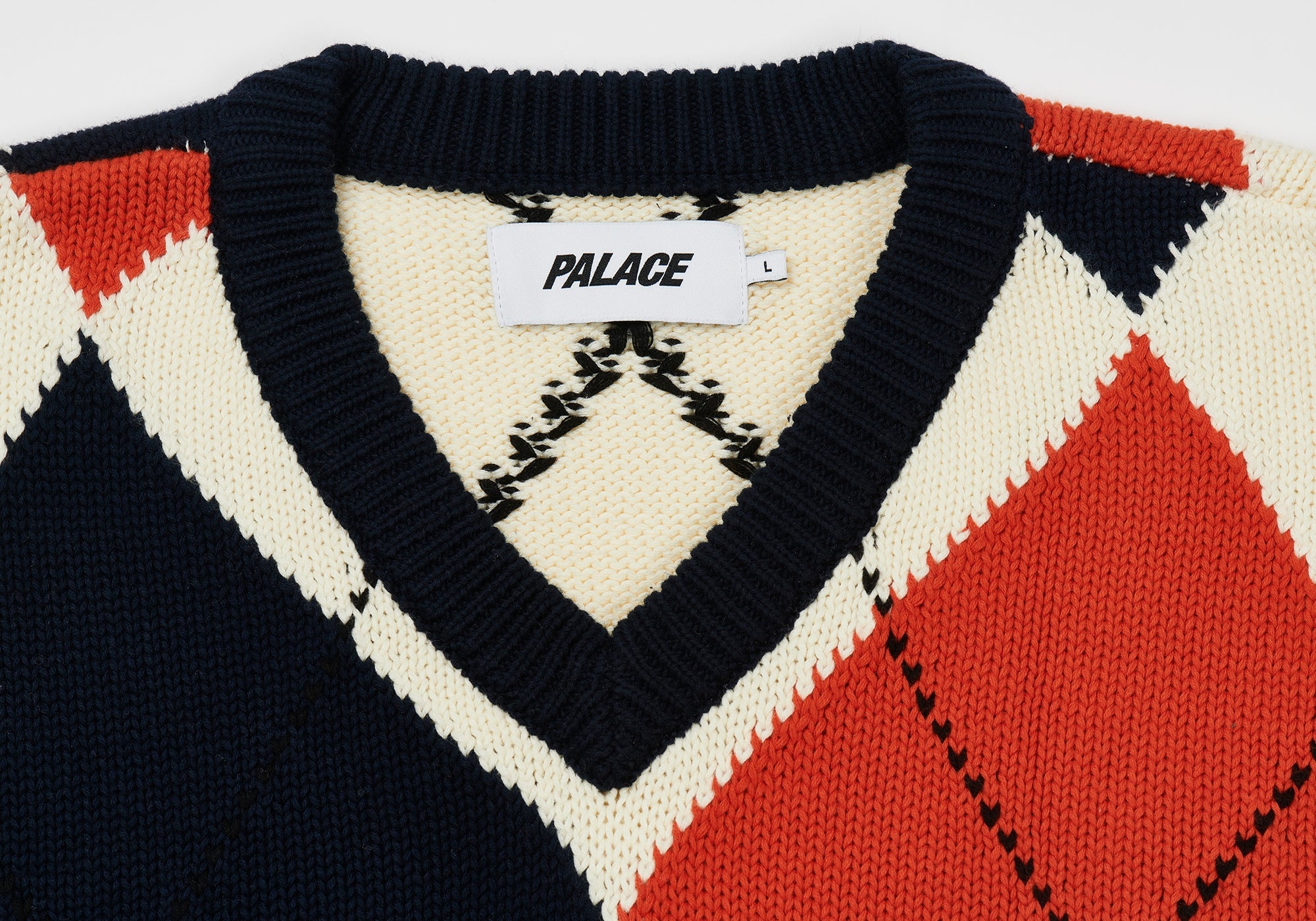 ARGYLE KNIT VEST NAVY / ORANGE - 3