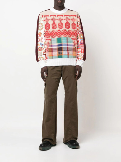 DSQUARED2 patterned-jacquard panelled jumper outlook