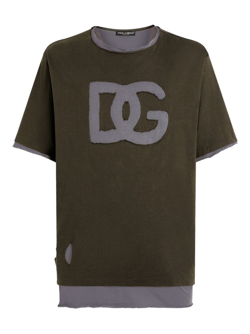 logo-applique layered T-shirt 1