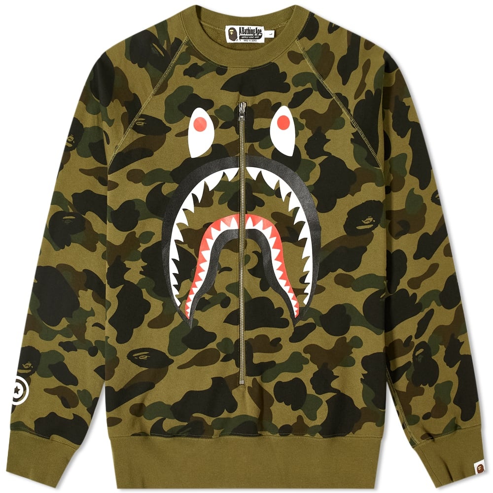 A Bathing Ape 1st Camo Shark Crew Sweat - 1