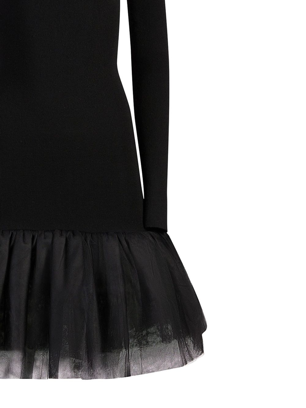 sweetheart-neck tulle-panel dress - 4