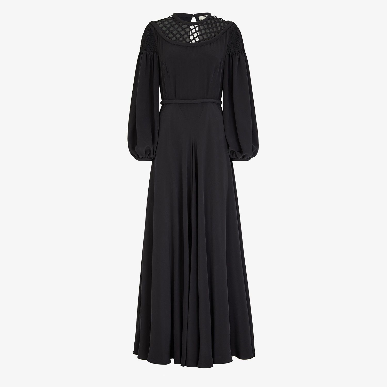 Black crêpe de chine dress - 1