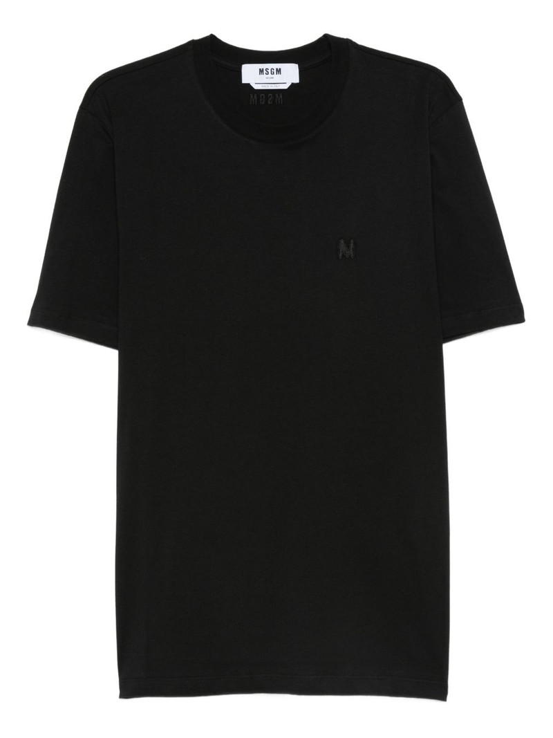 logo-embroidered cotton T-shirt 1