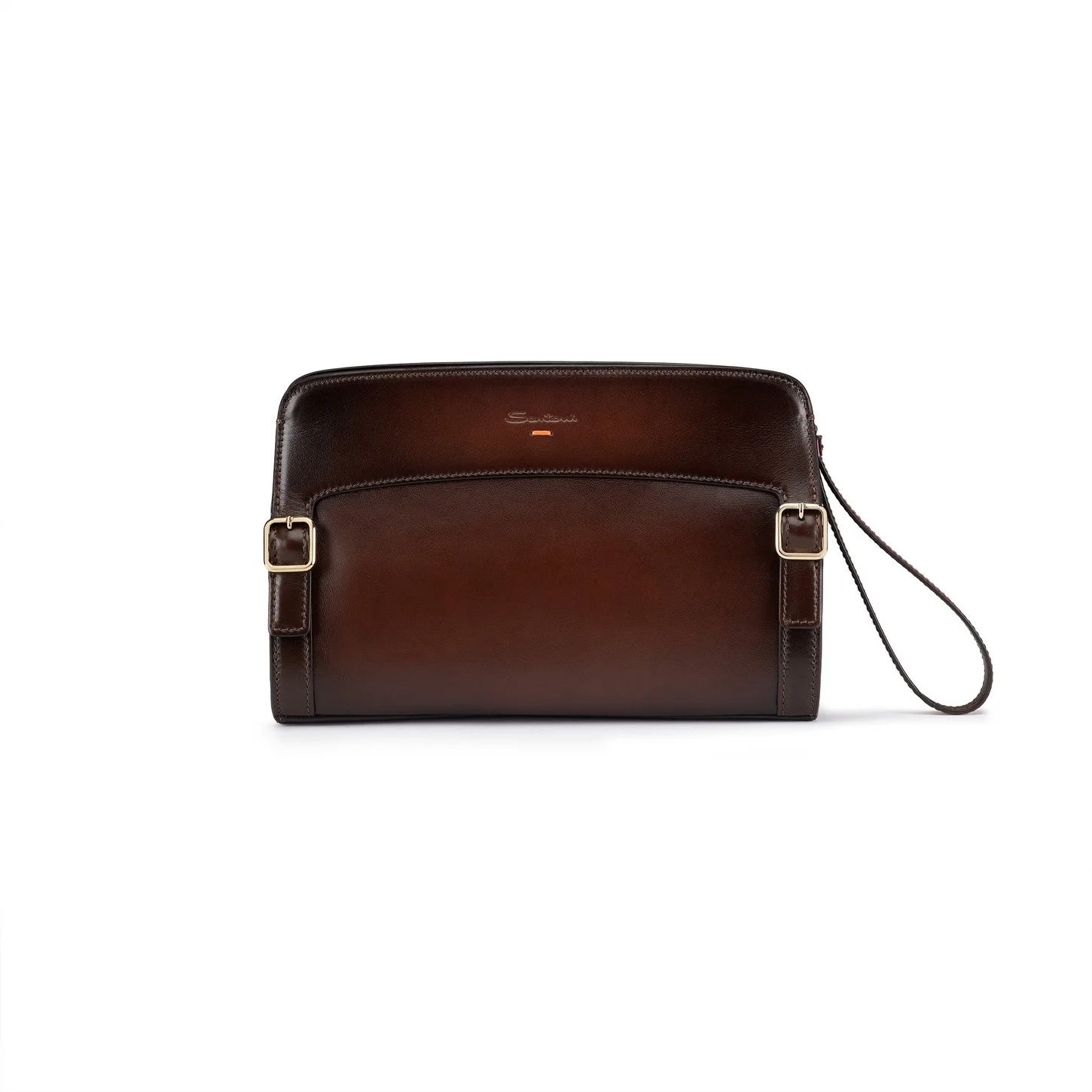 Dark brown leather crossbody bag - 1