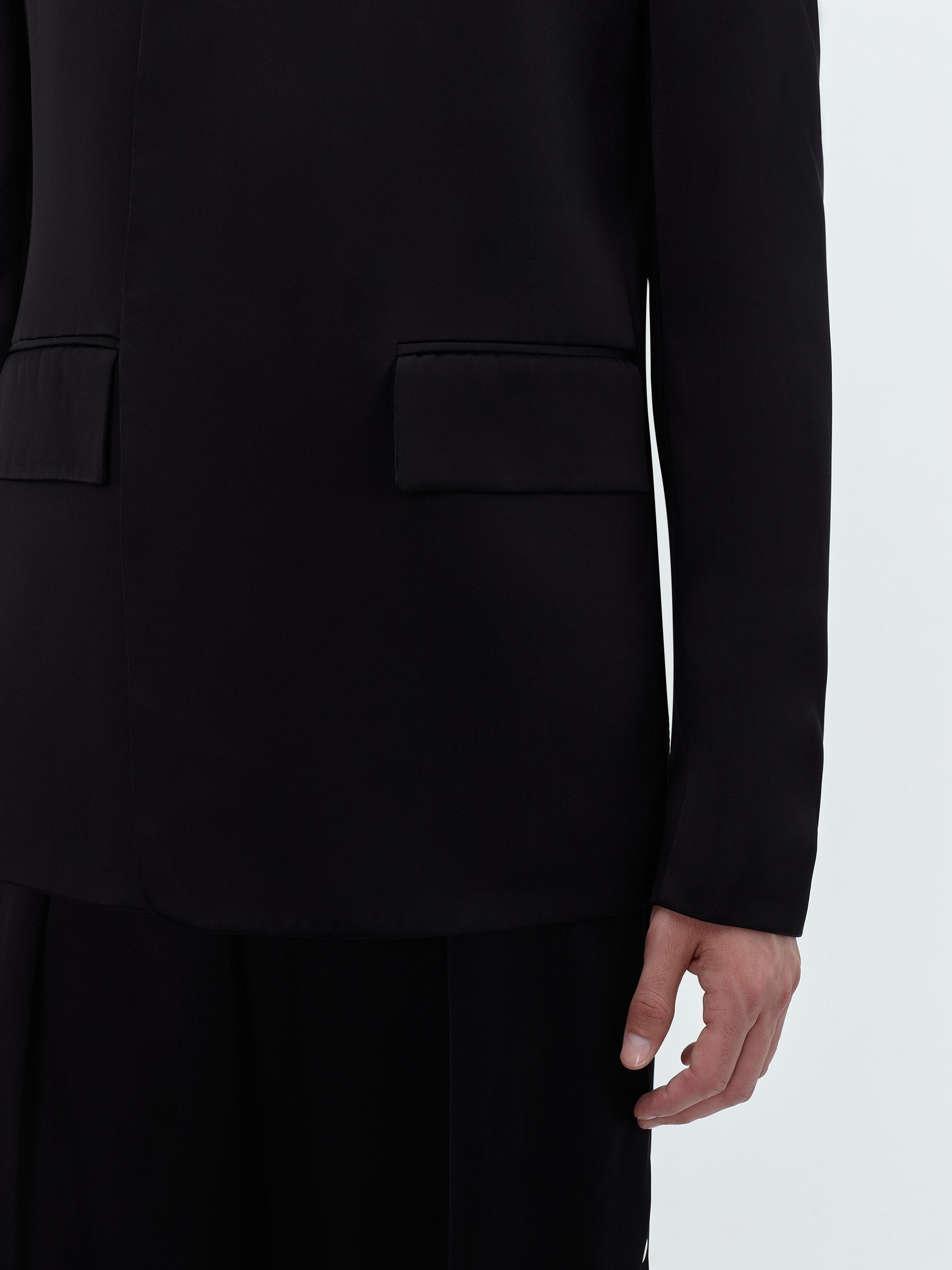 DOUBLE BREASTED STAND COLLAR BLAZER - 6