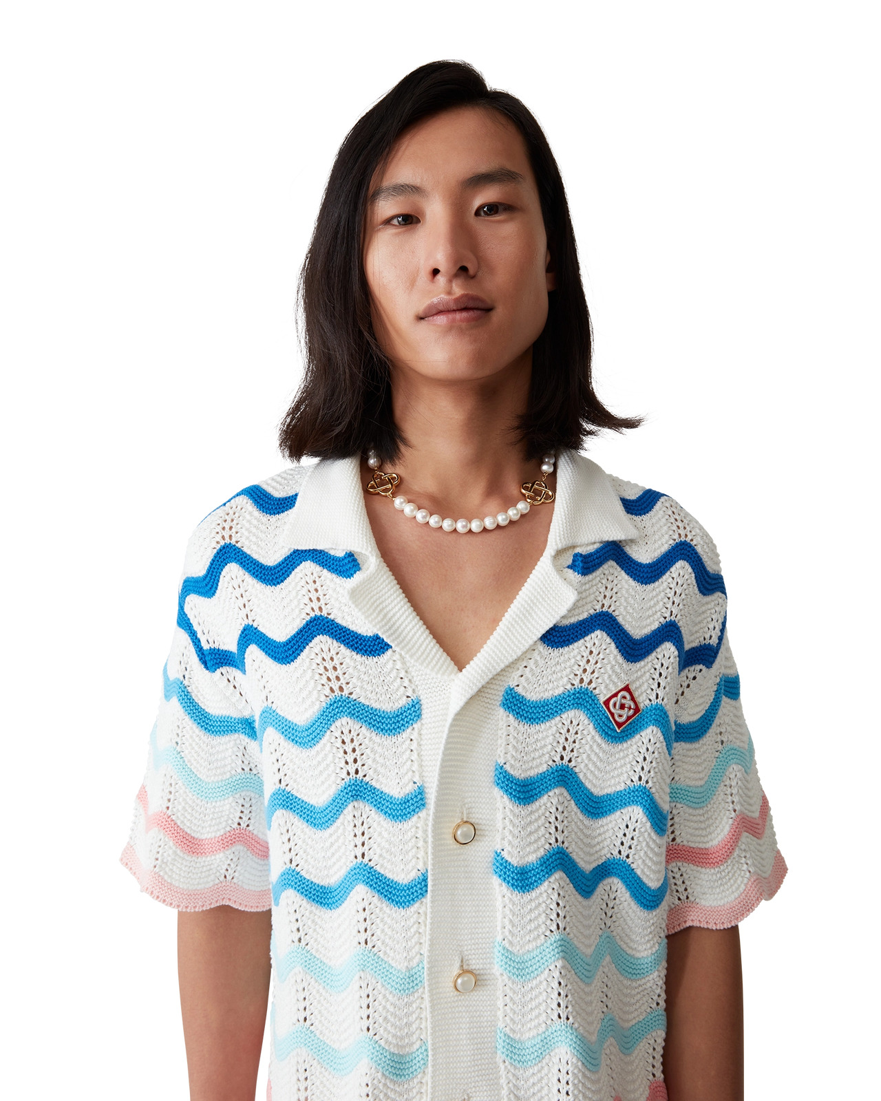 Gradient Wave Crochet Shirt | Casablanca Paris - 5