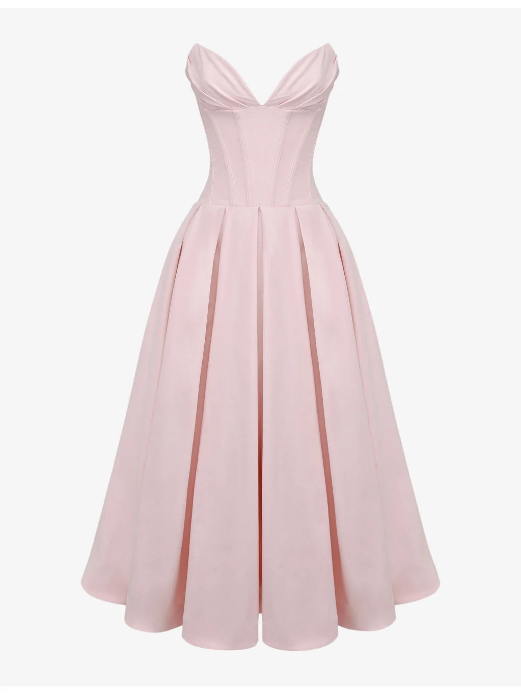 Lady plunge-neck stretch-cotton midi dress - 1