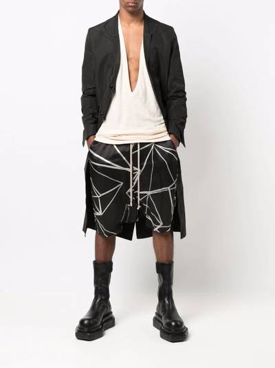 Rick Owens printed drop-crotch shorts outlook