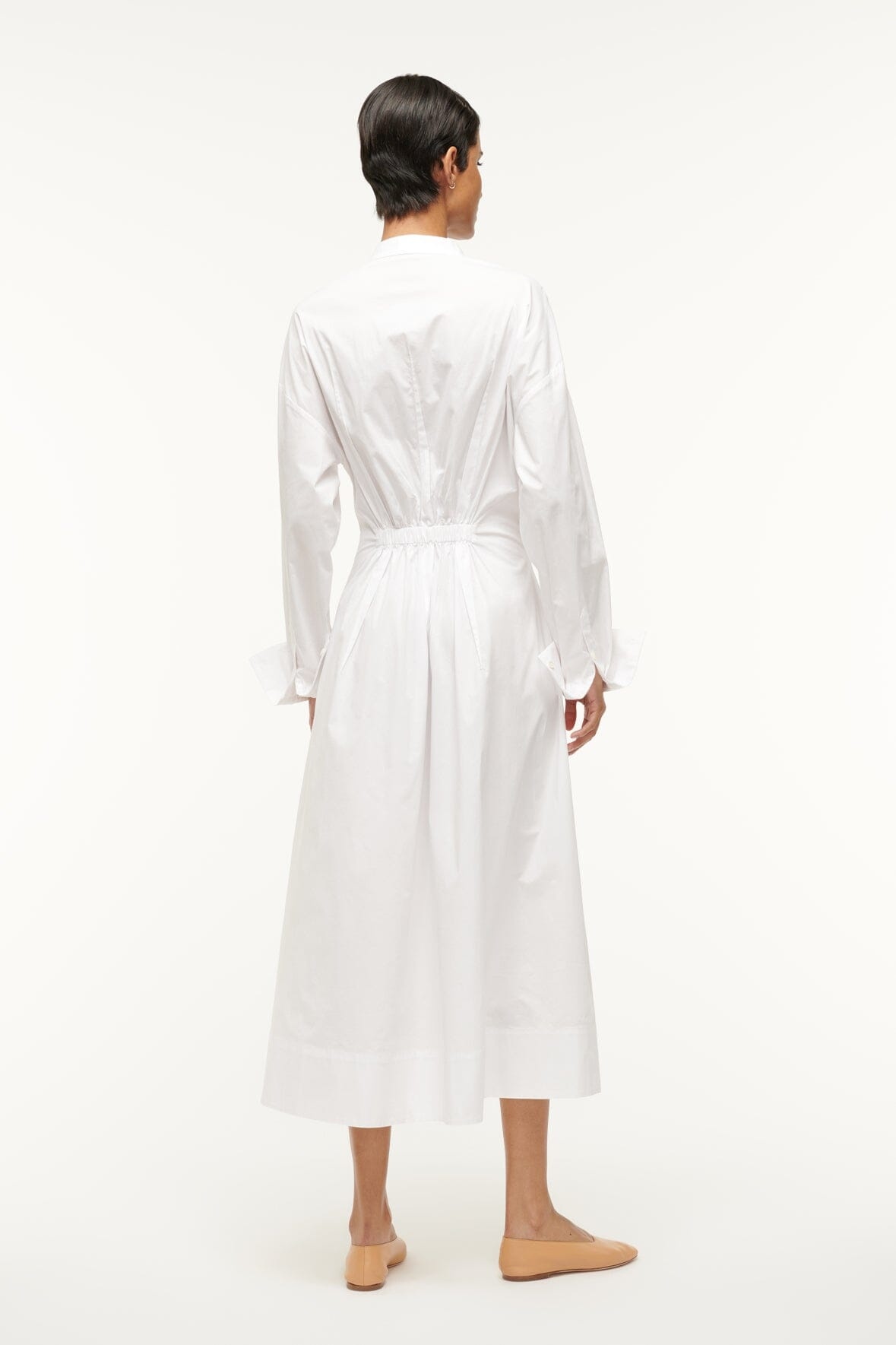 STAUD MIDI LORENZA DRESS WHITE - 2