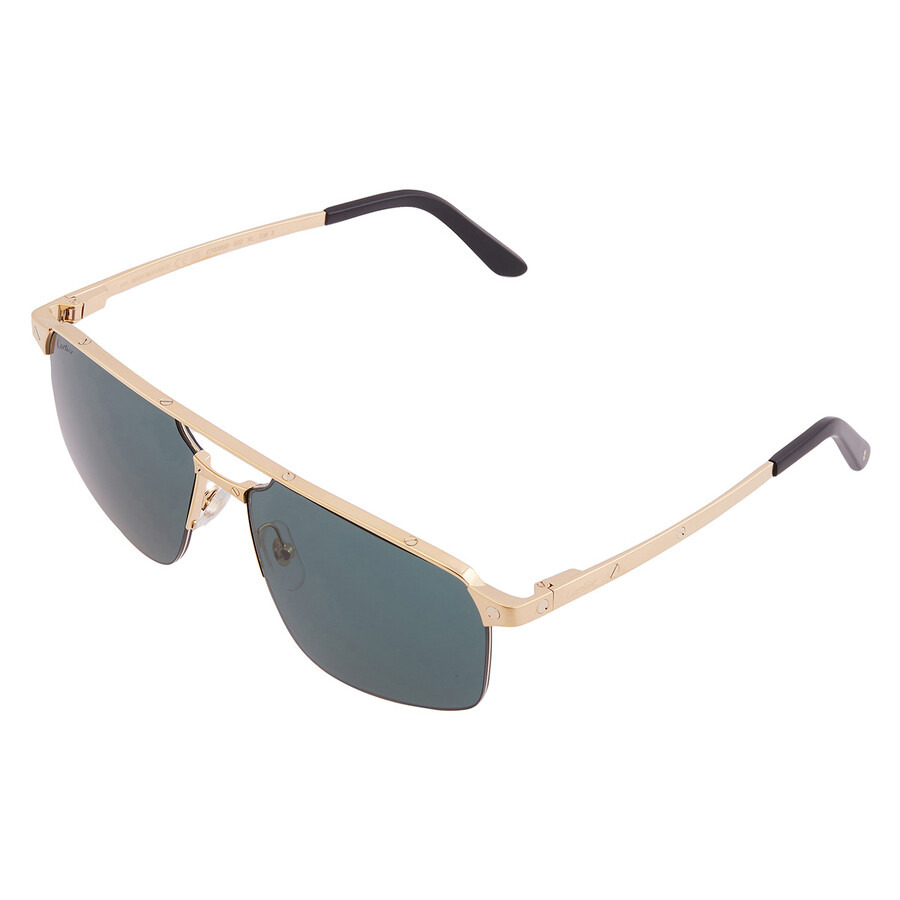 Cartier Santos de Cartier Green Navigator Men's Sunglasses CT0385S 002 60 - 3