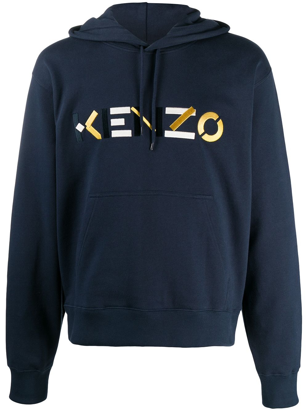 embroidered logo hoodie - 1