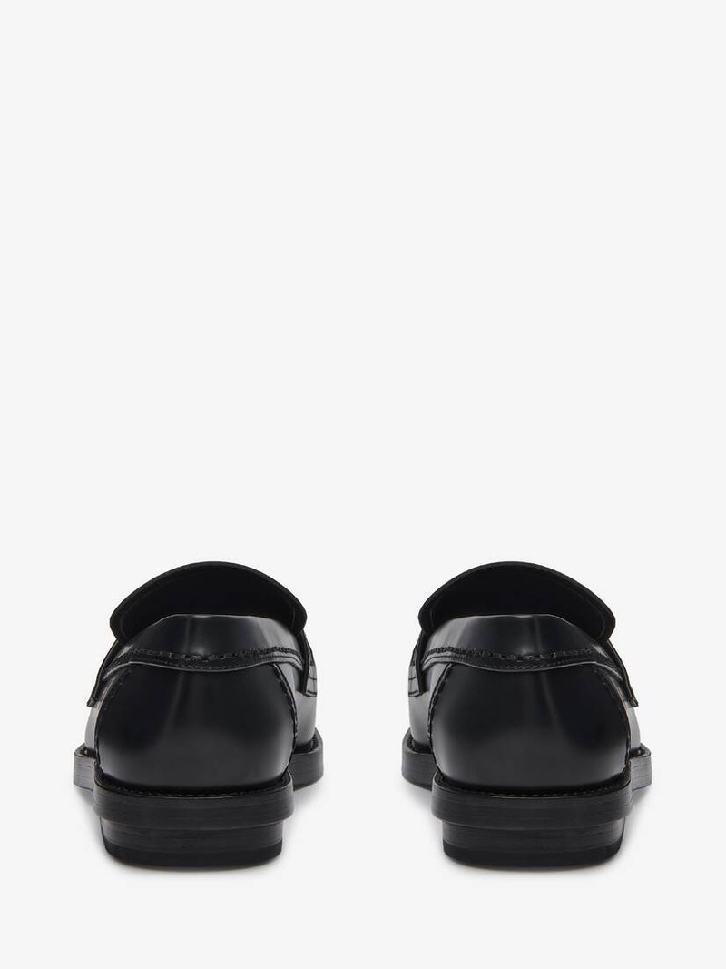 Alexander McQueen Women's Seal Loafer in Black/silver outlook