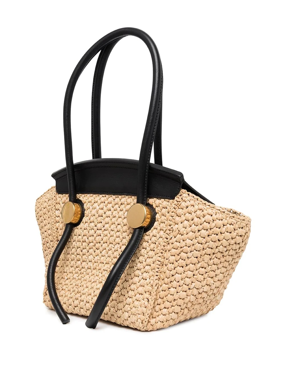 small Pipe raffia tote bag - 3