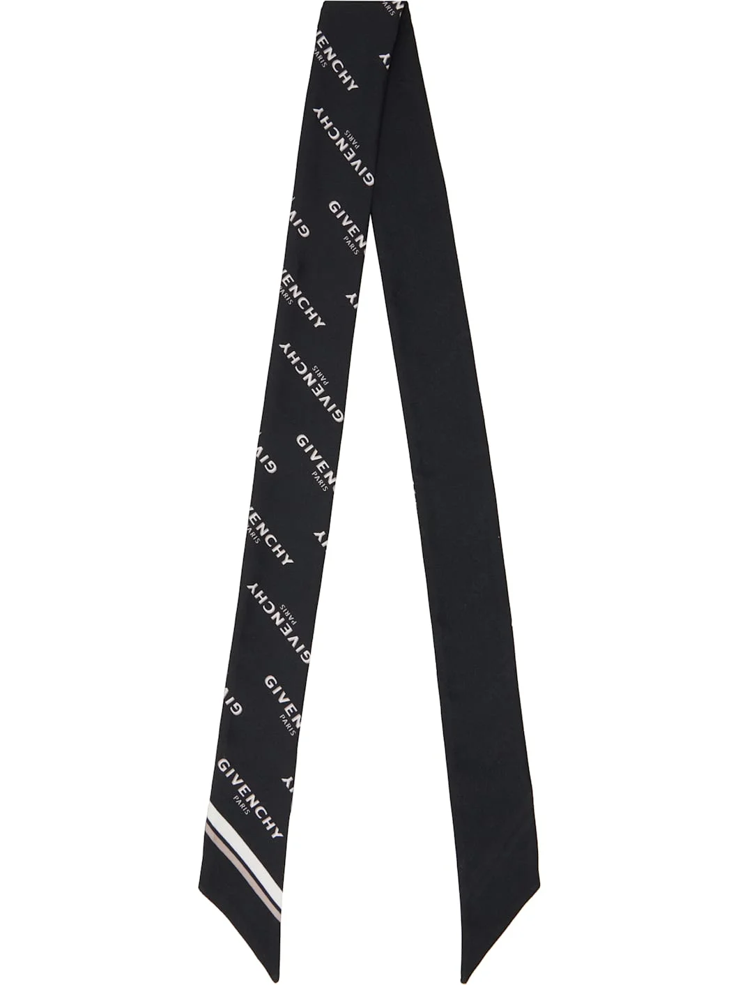 Black 'Givenchy Shadow' Bicolor Bandeau Silk Scarf - 1