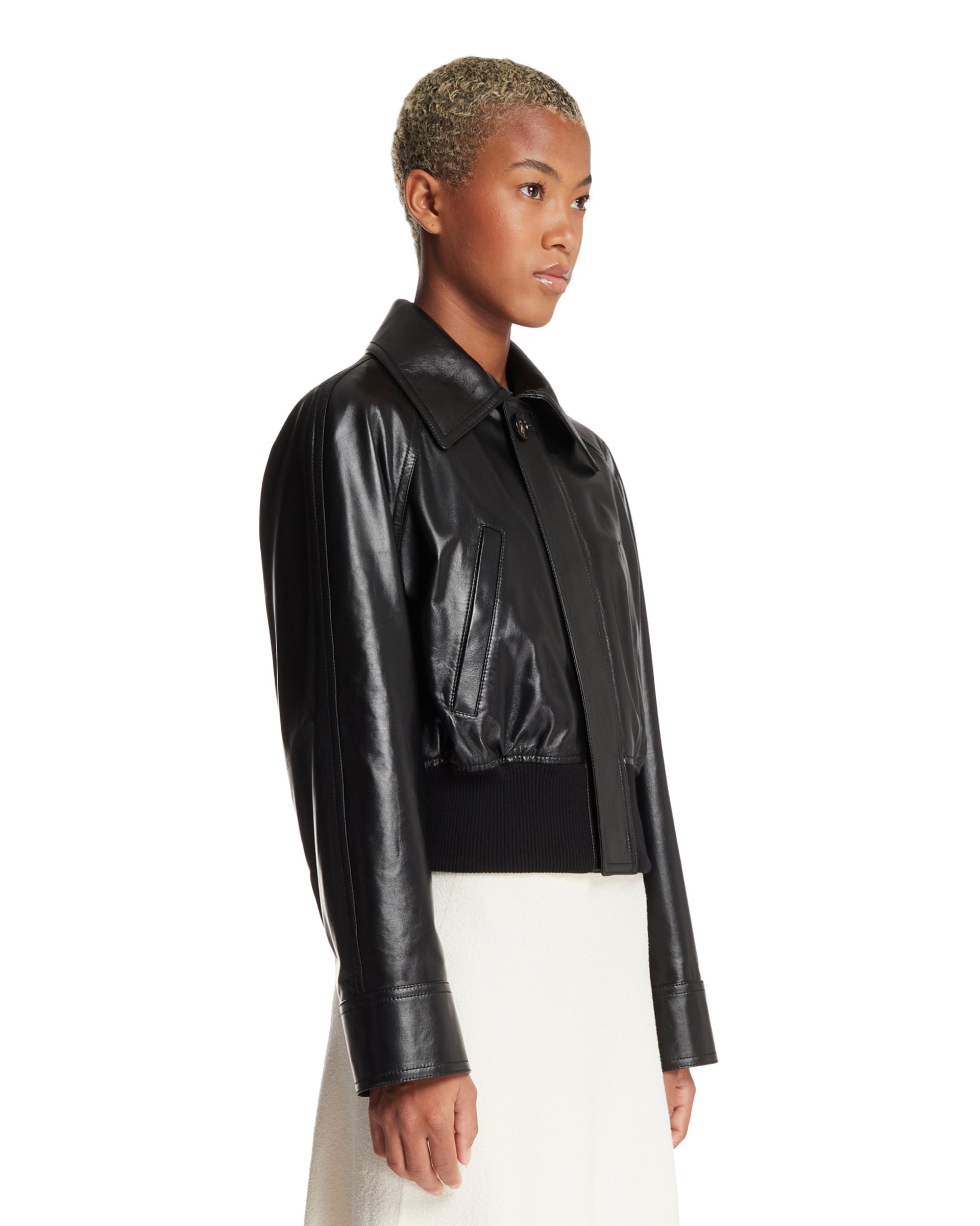 Black Lightweight Leather Jacket - 4