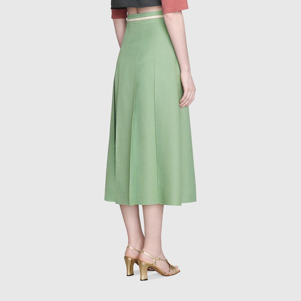 Viscose linen pleated skirt - 4