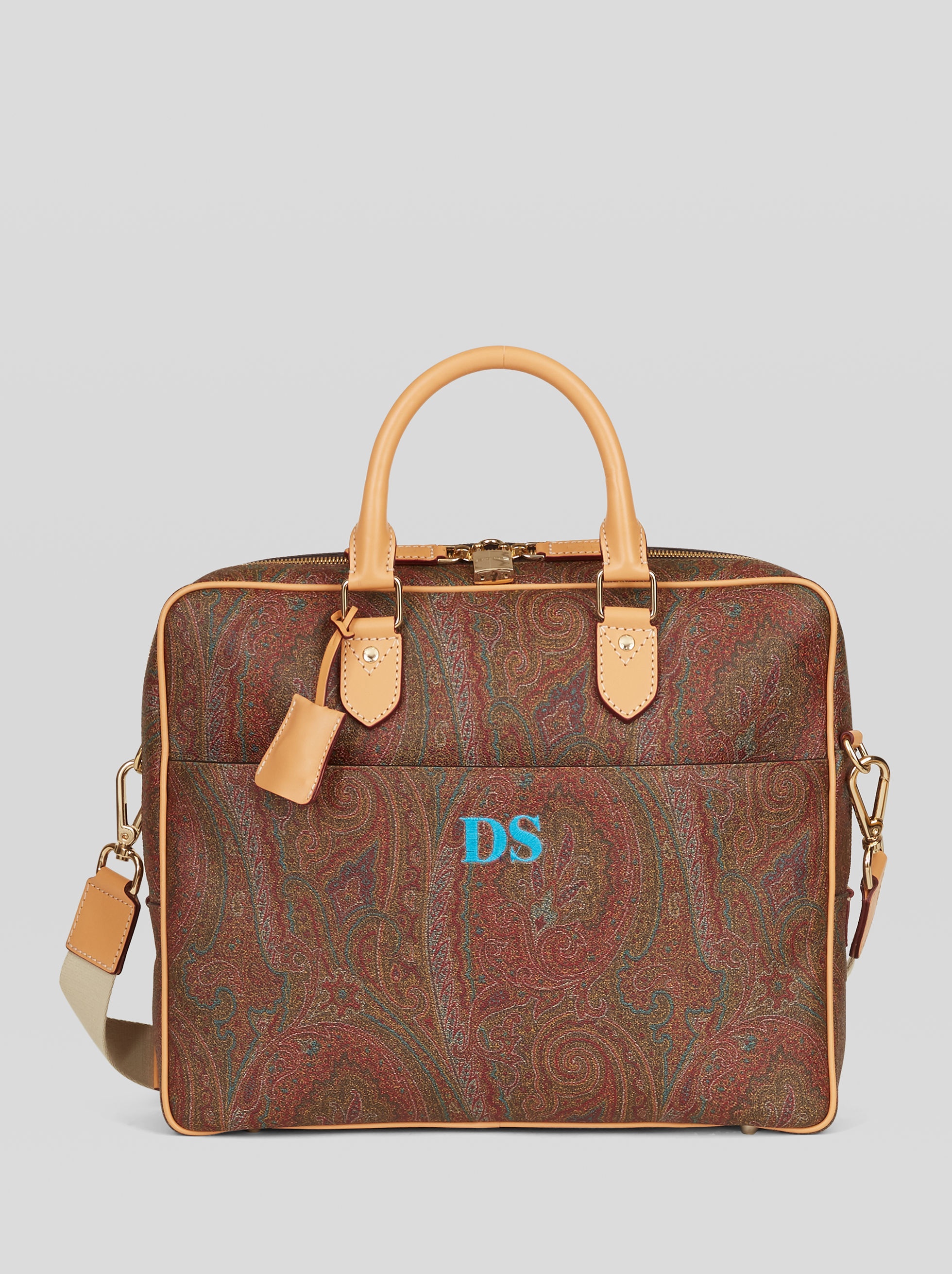 PAISLEY BRIEFCASE WITH CROSSBODY STRAP - 2