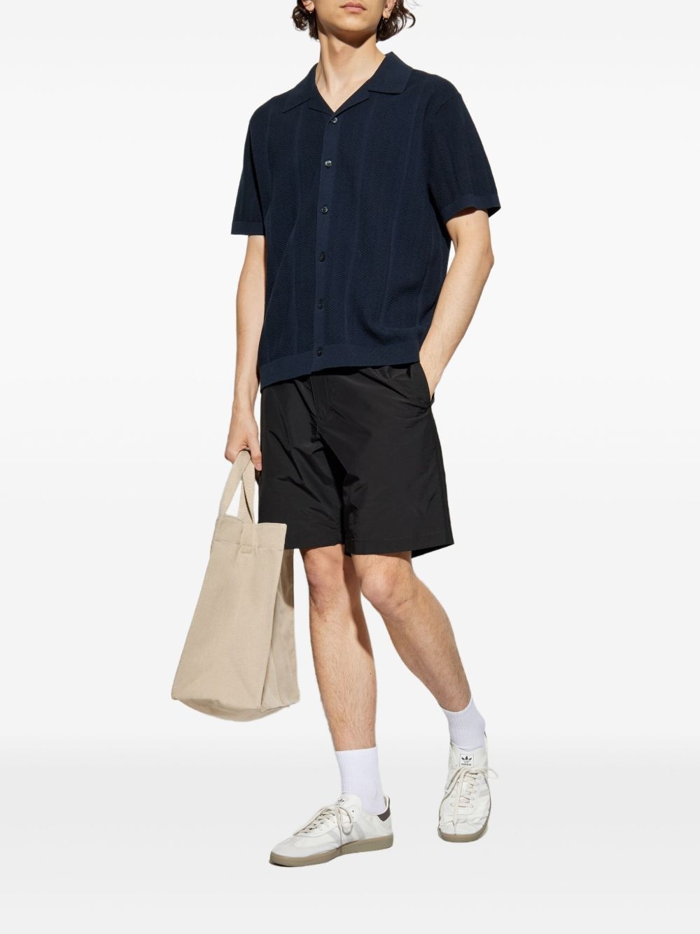 textured short-sleeve cardigan - 2