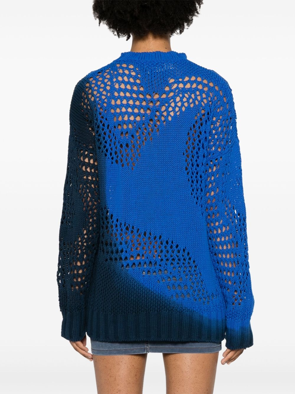 colourblock open-knit jumper - 4