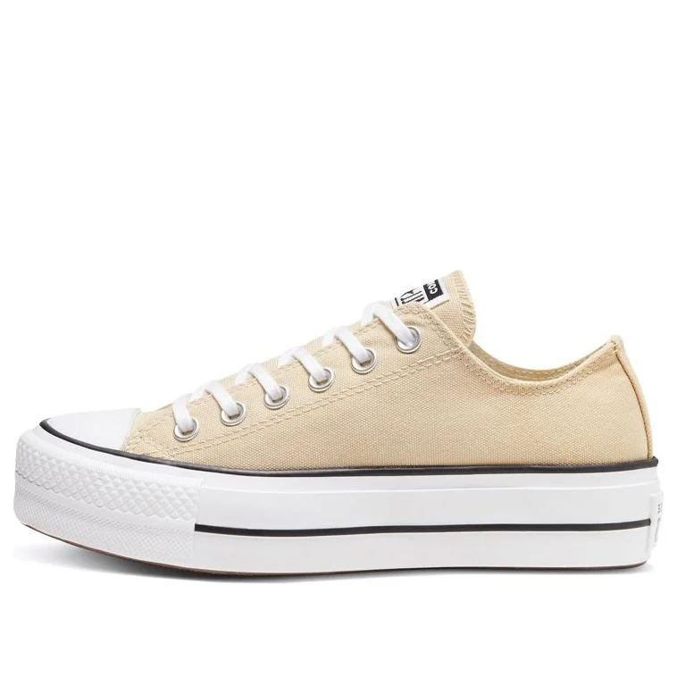 (WMNS) Converse Chuck Taylor All Star Platform Low 'Farro White' 568626C - 1