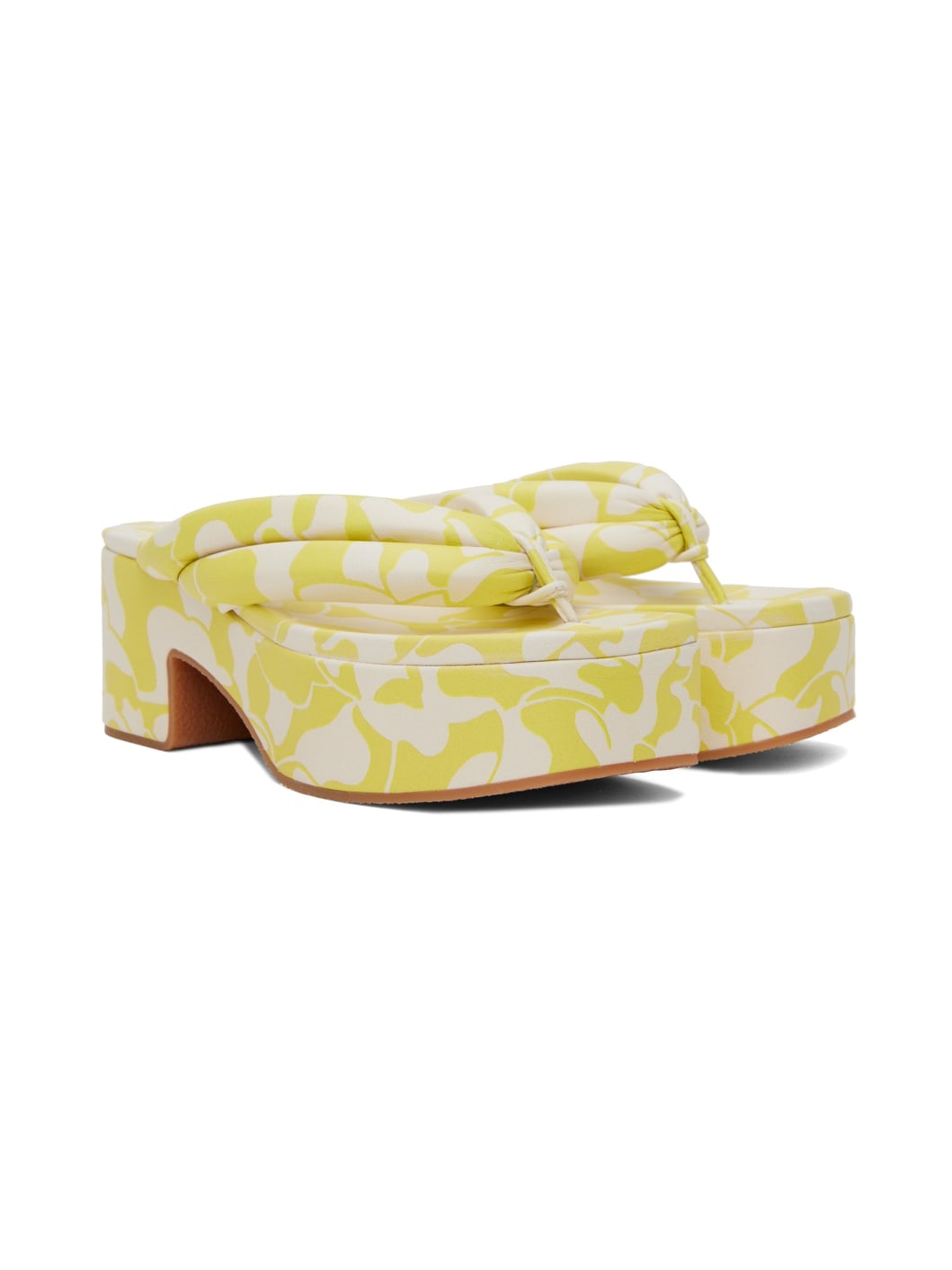 Yellow Platform Thong Sandals - 4