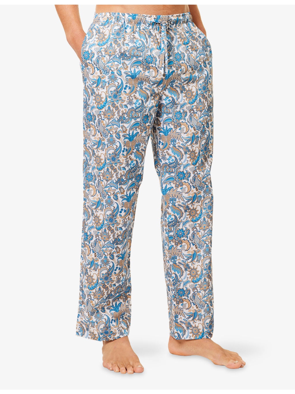 Floral Straight-Leg Cotton-Poplin Trousers - 3