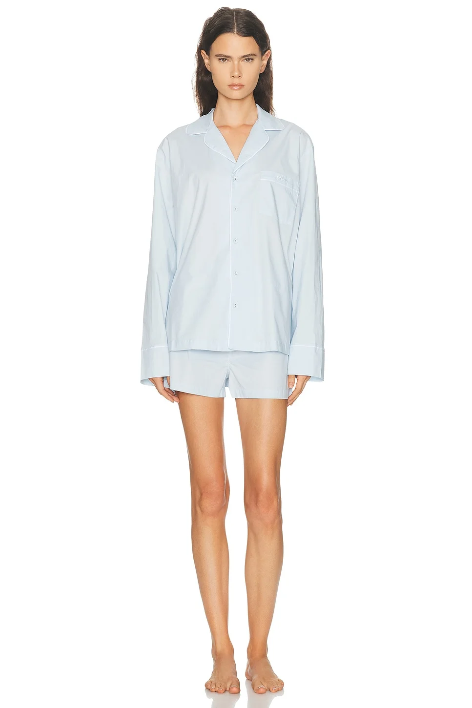 Cotton Poplin Long Sleeve And Boxer Set - 1