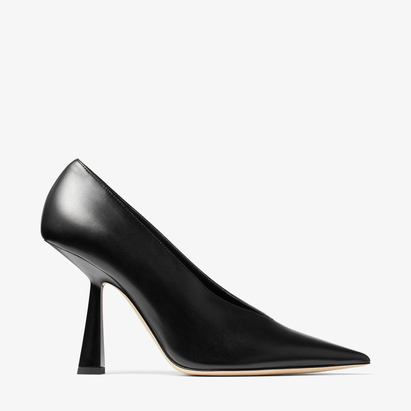 Maryanne 100 Black Calf Leather Pointed-Toe Pumps - 1