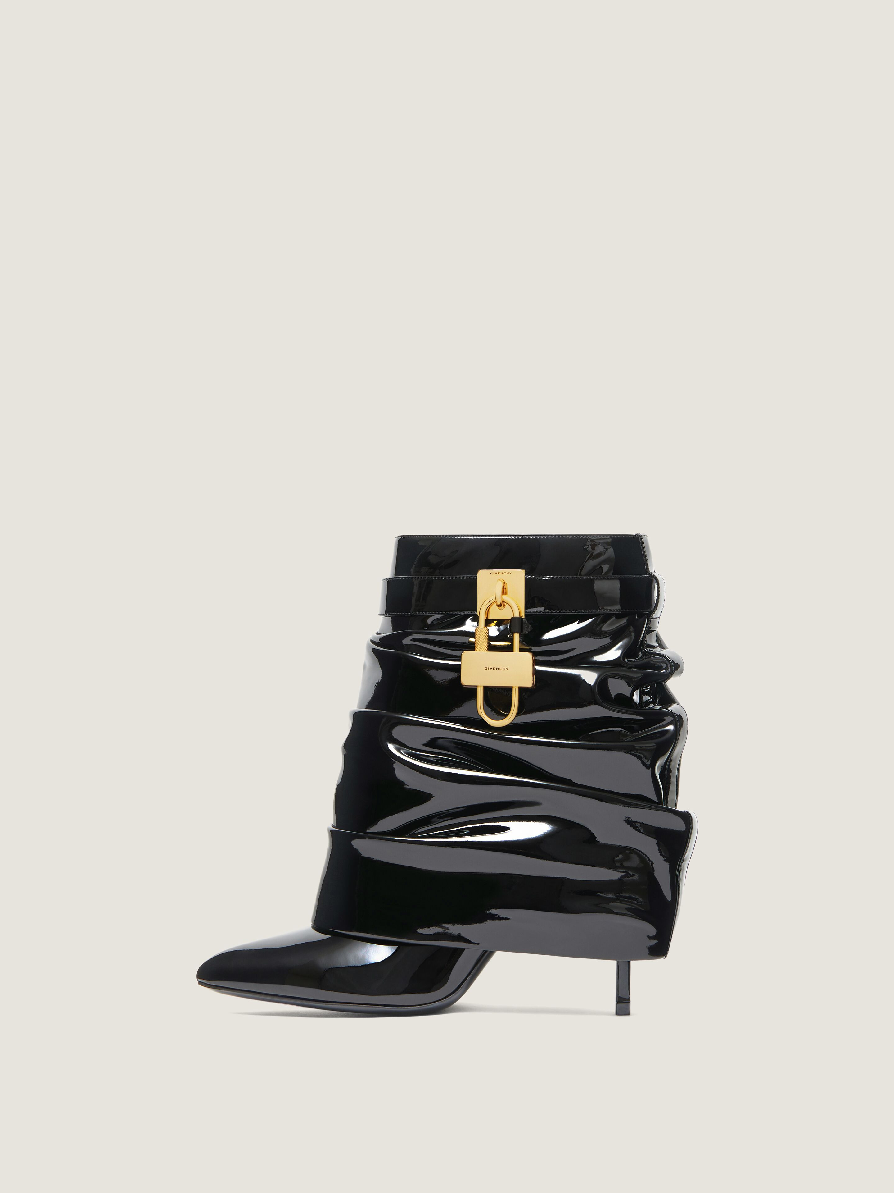 SHARK LOCK STILETTO ANKLE BOOTS IN LATEX - 2