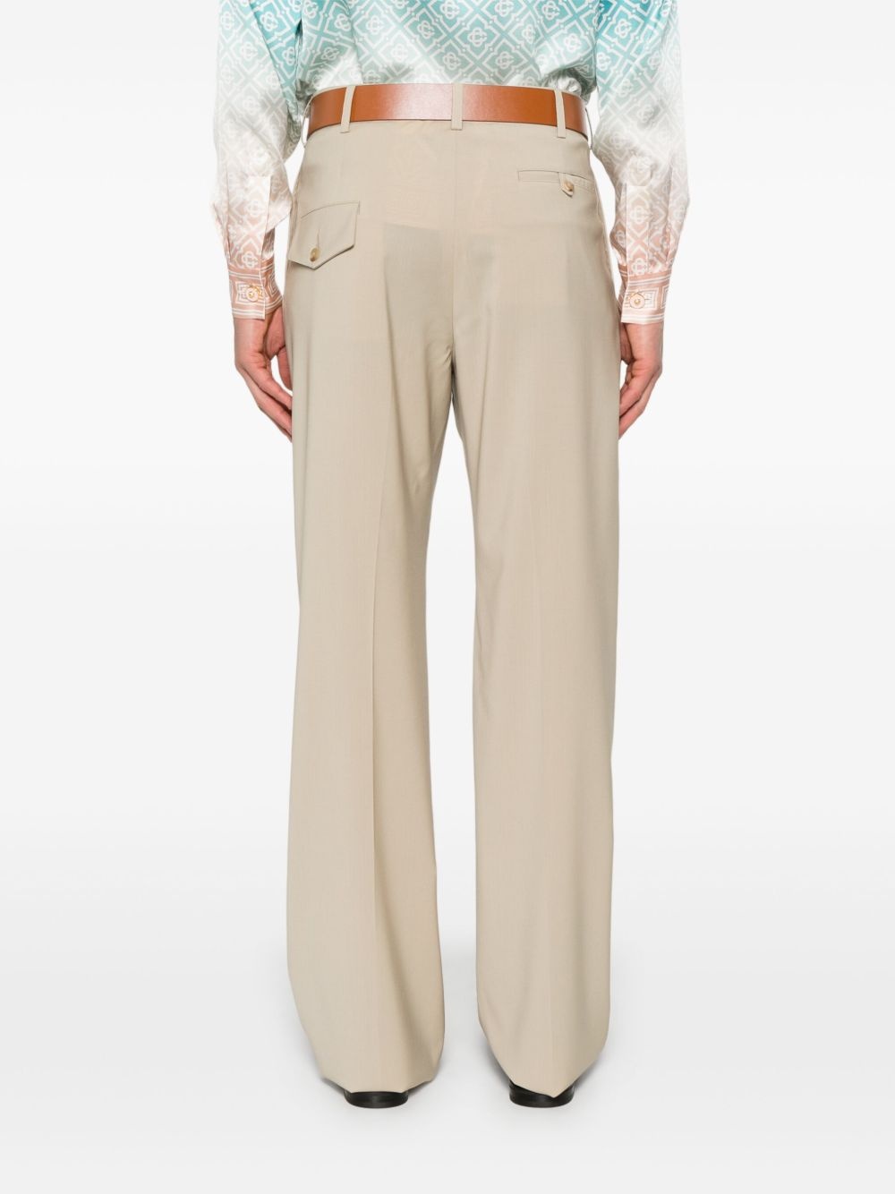 belted straight-leg trousers - 4