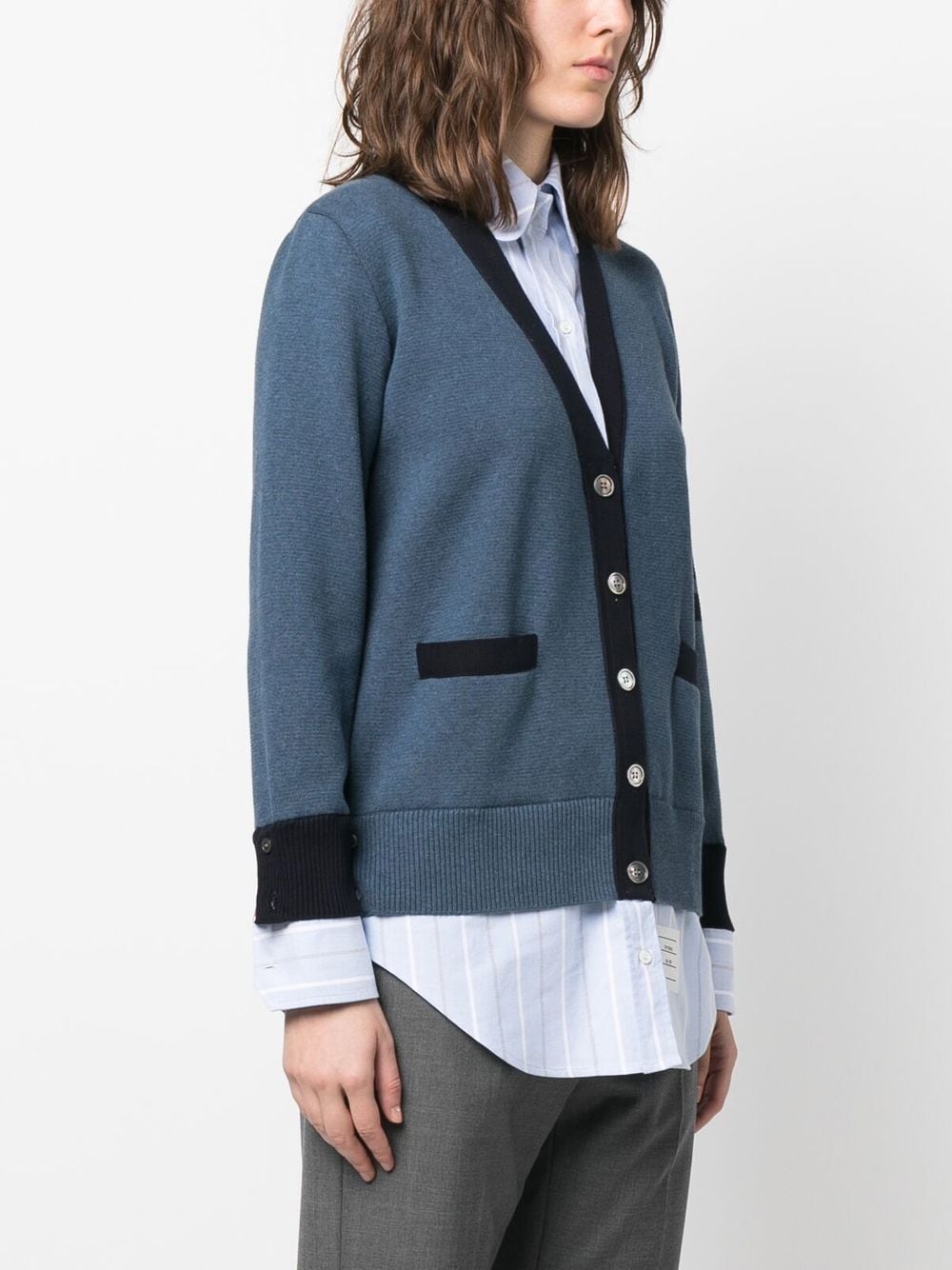 Milano stitch V-neck cardigan - 3