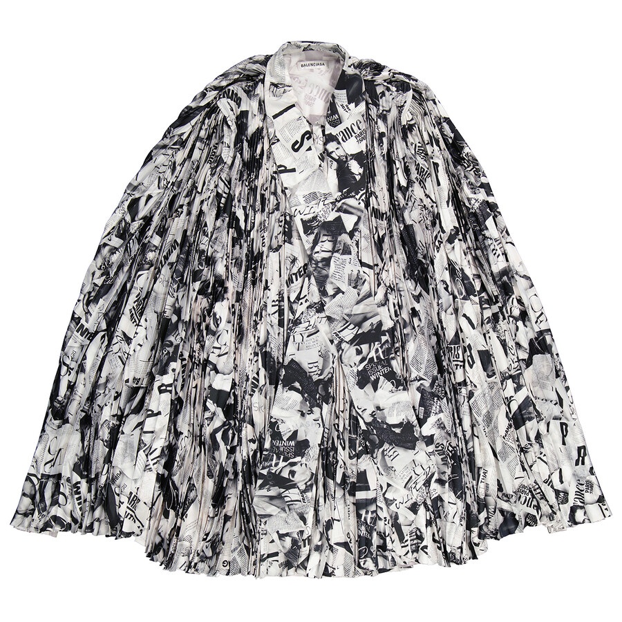 Balenciaga Black Pleated Dress With Logo - 7