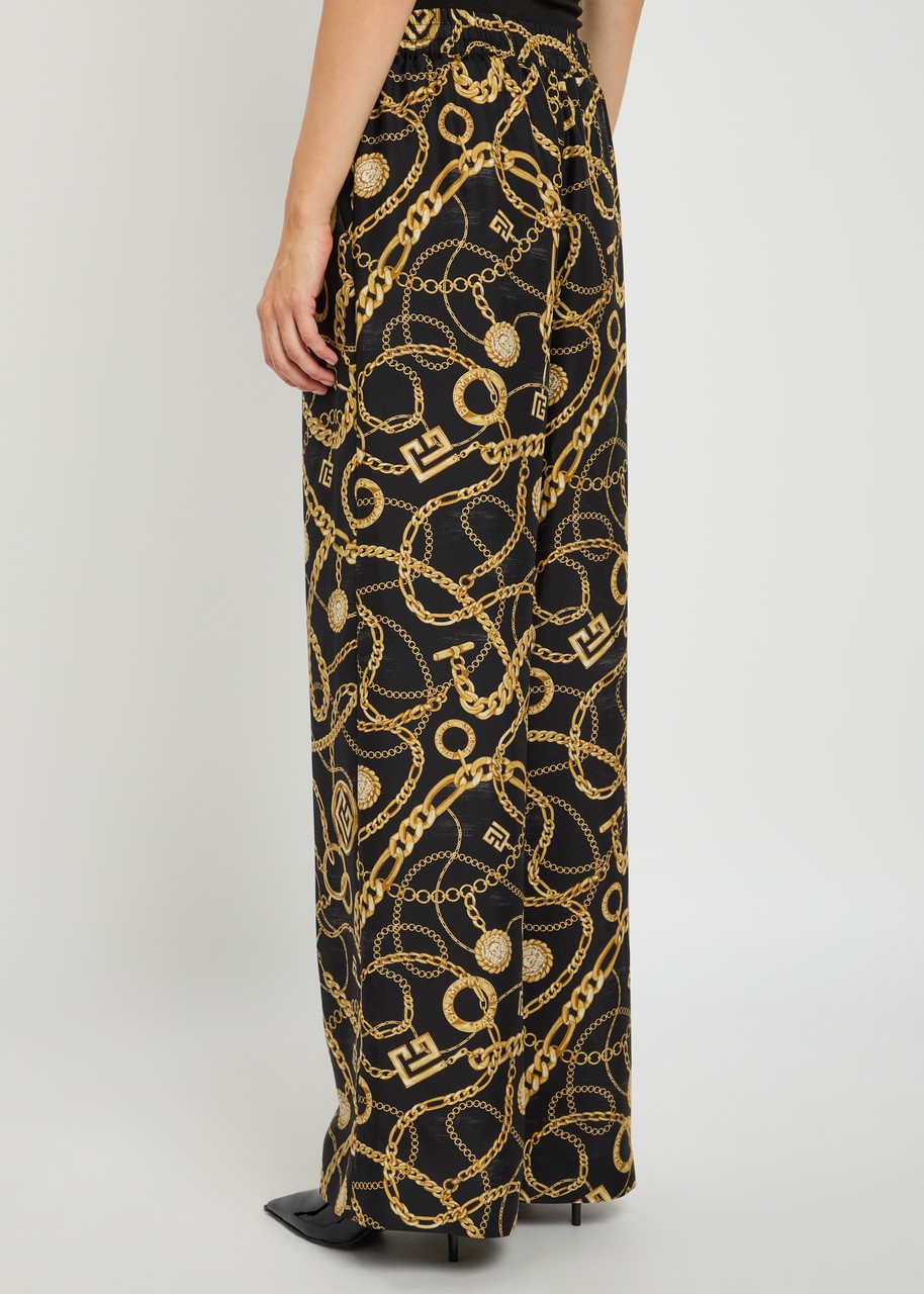 Balmain Printed Silk Trousers - 3