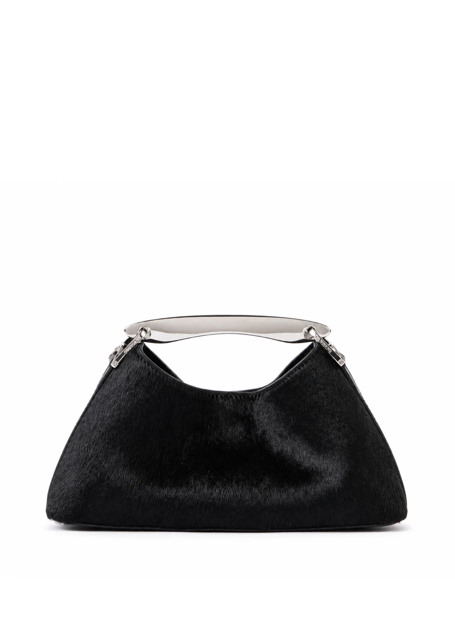 Mini Boomerang Calf Leather Black - Silver - 1