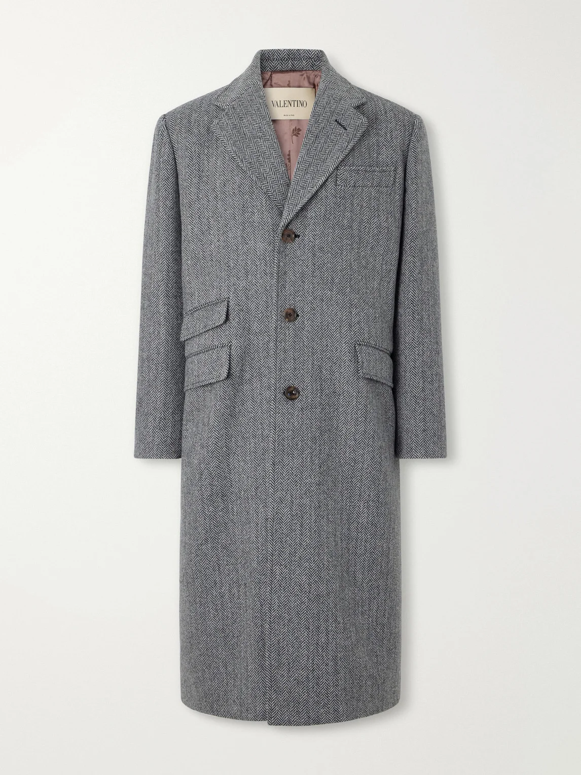 Herringbone Virgin Wool Coat - 1
