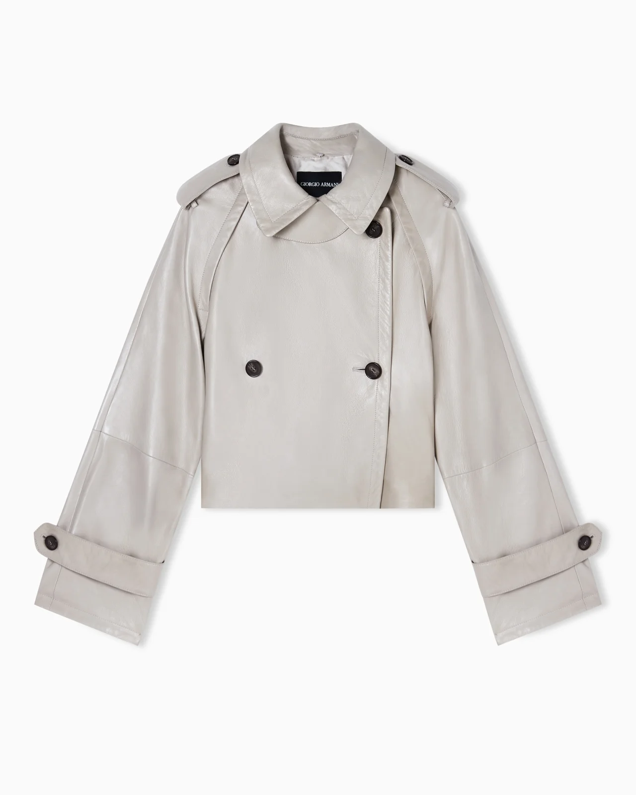 CROPPED NAPPA LEATHER TRENCH COAT - 1