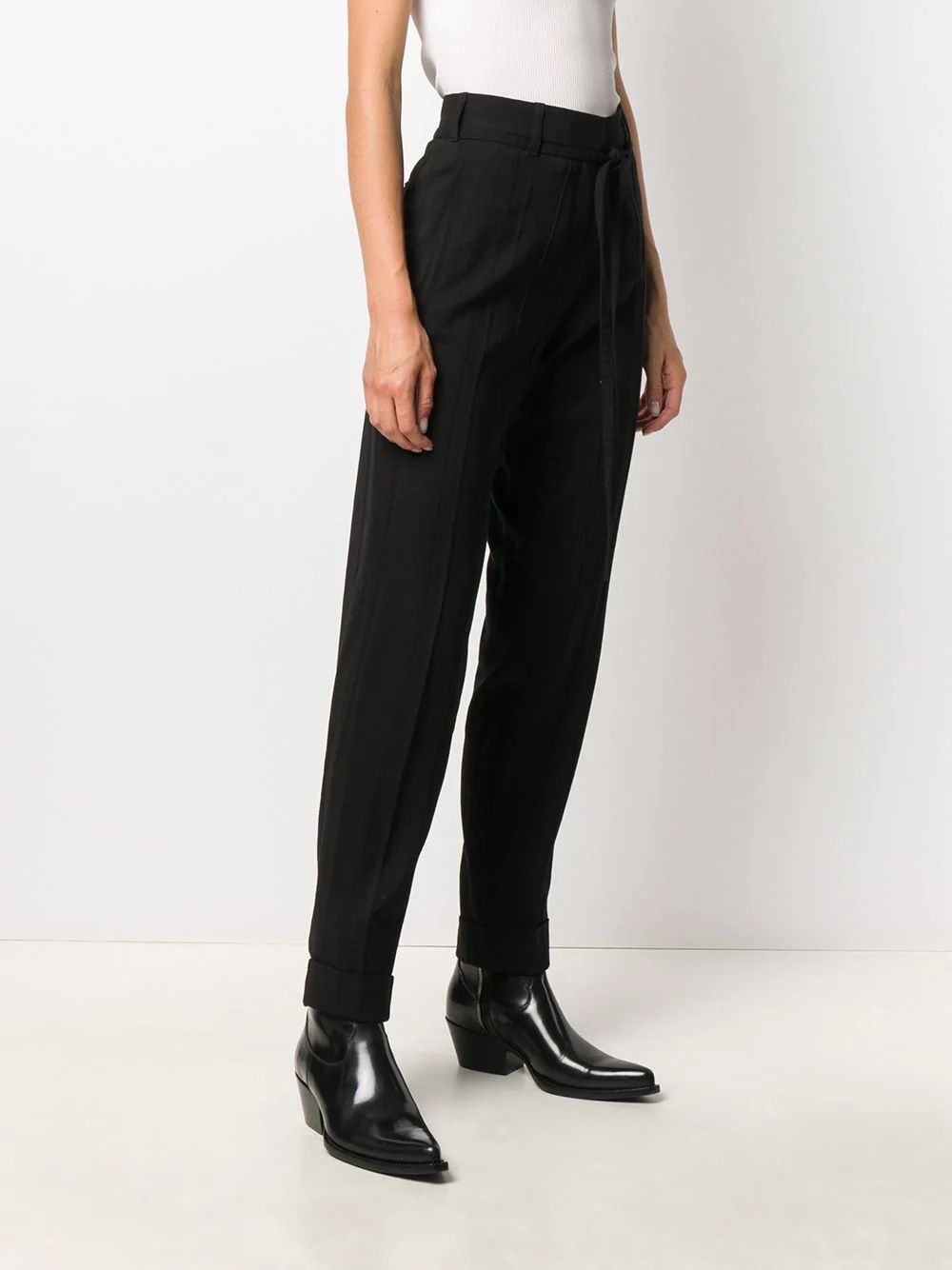 tie-waist stripe tailored trousers - 3