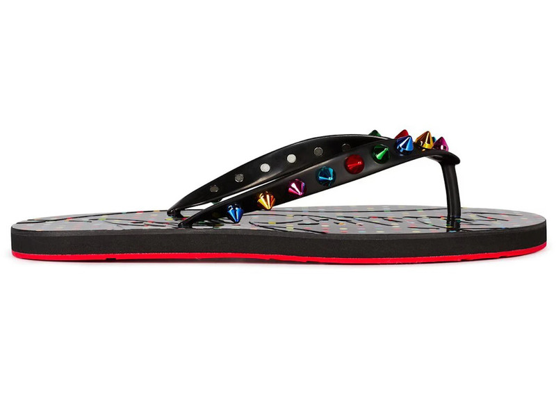 Christian Louboutin Loubi Slip Spikes Woman BLACK/MIX MULTI outlook