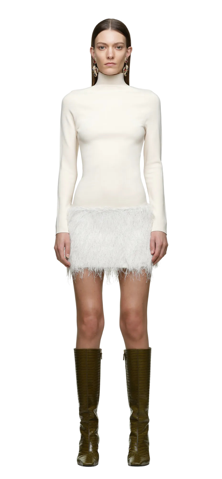 MICRO FRINGE SKIRT MERINGUE - 3