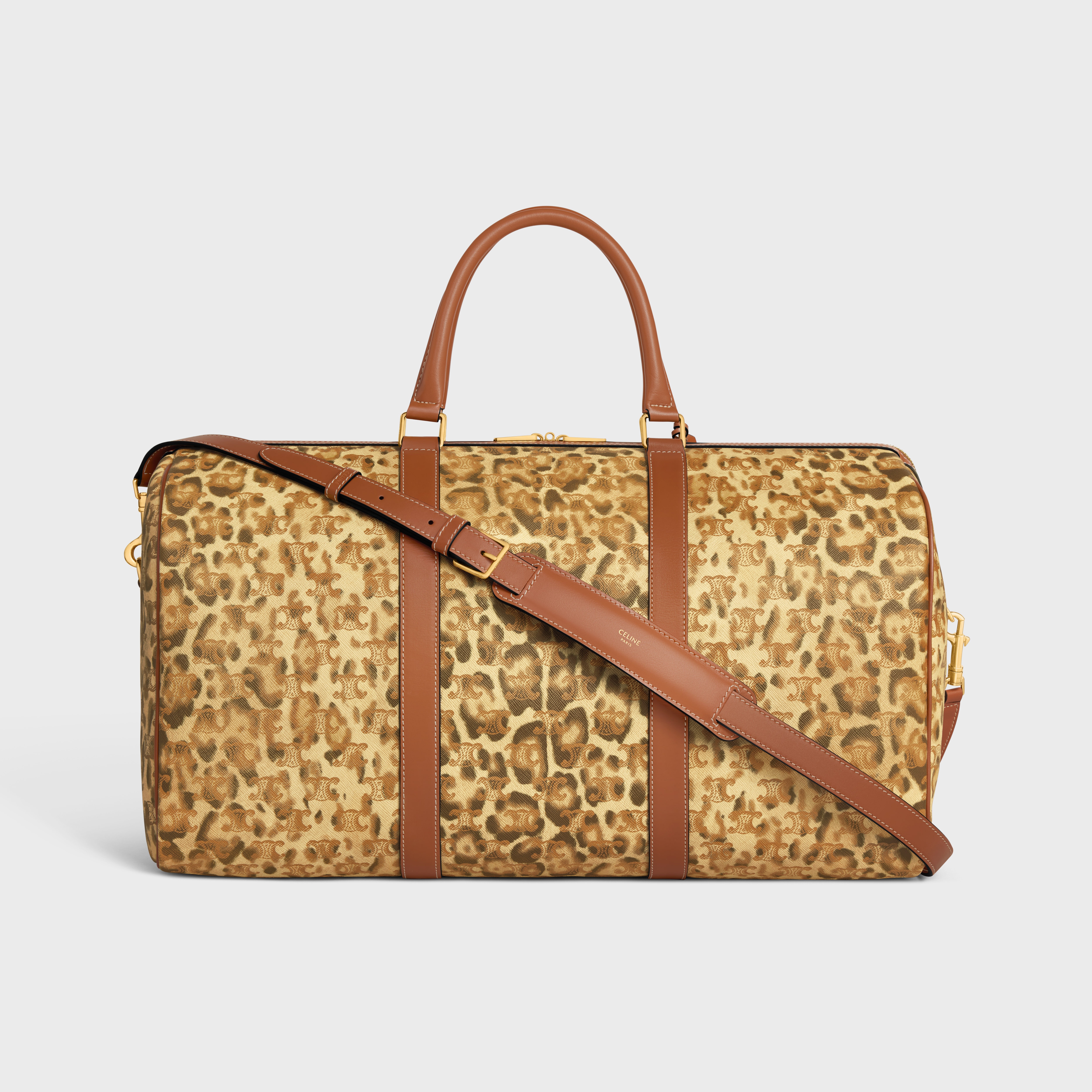 Large Travel Bag in Triomphe Canvas with leopard print - 3