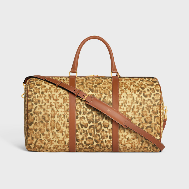 Large Travel Bag in Triomphe Canvas with leopard print 3