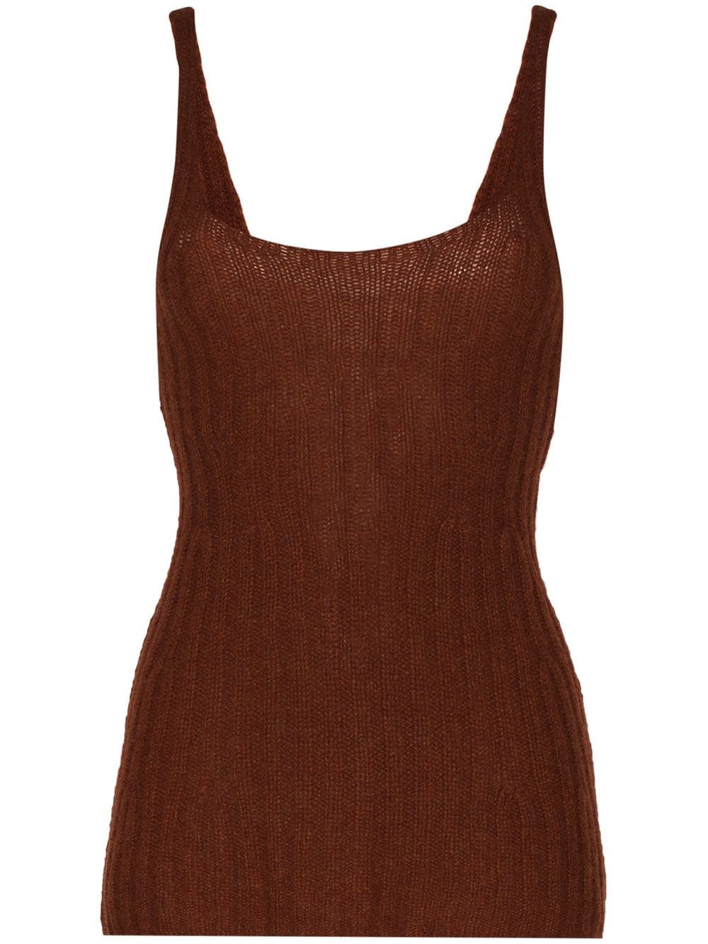 scoop neck ribbed vest - 1