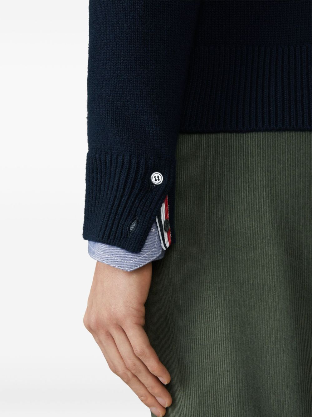 stripe-detail half-zip sweater - 5